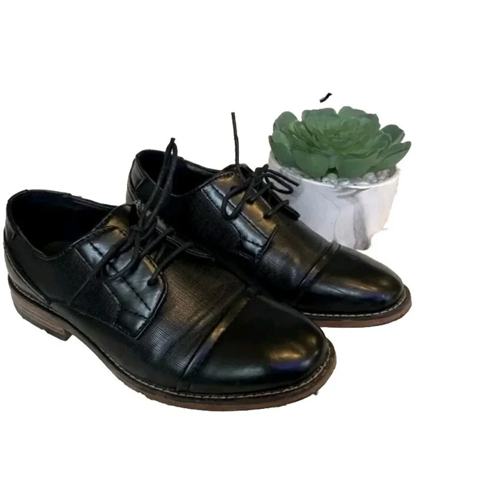 Tahari Boys Oxford Lace Up Dress Black Shoe Size 5